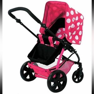 Pink Polka Dot Doll Stroller ICOO